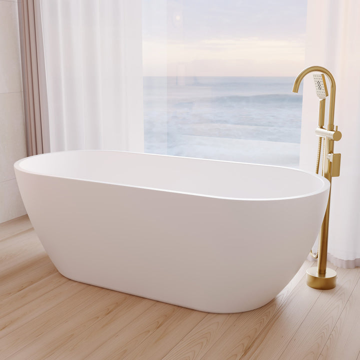 Fienza Koko Freestanding Acrylic Bath 1680mm Matte White No Overflow
