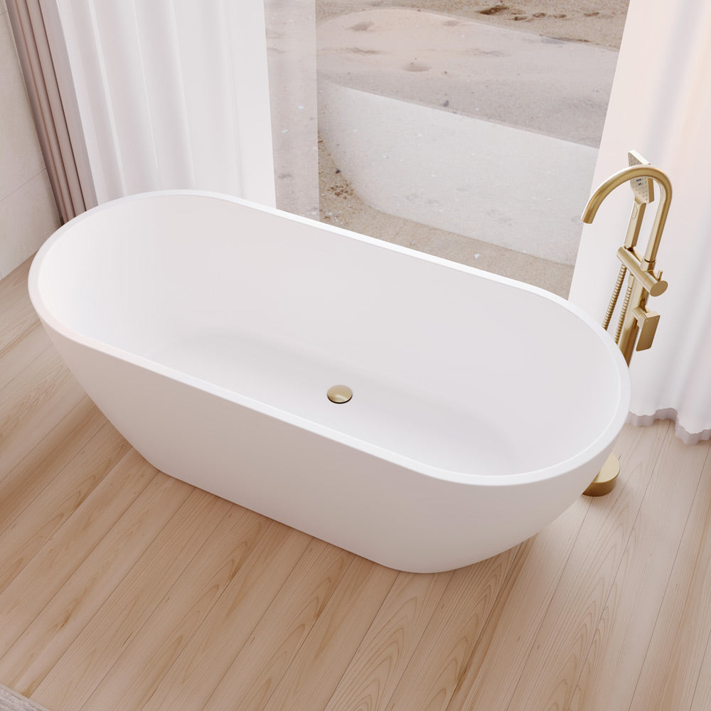 Fienza Koko Freestanding Acrylic Bath 1680mm Matte White No Overflow