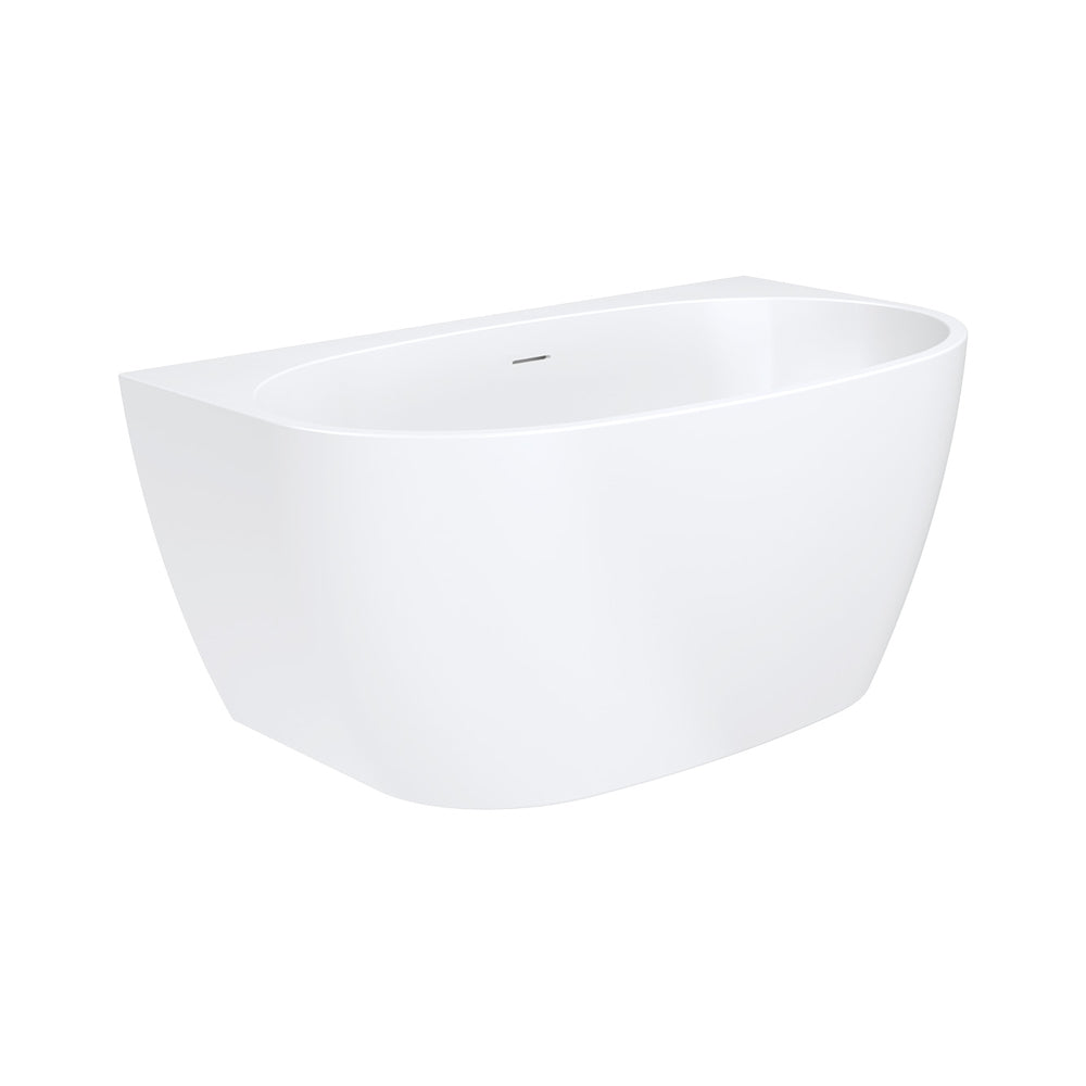 Fienza Keeto Back-To-Wall Acrylic Bath with Overflow 1300mm
