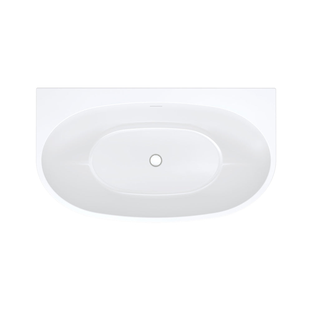 Fienza Keeto Back-To-Wall Acrylic Bath with Overflow 1300mm