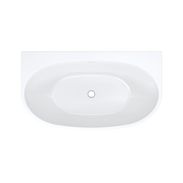 Fienza Keeto Back-To-Wall Acrylic Bath with Overflow 1300mm