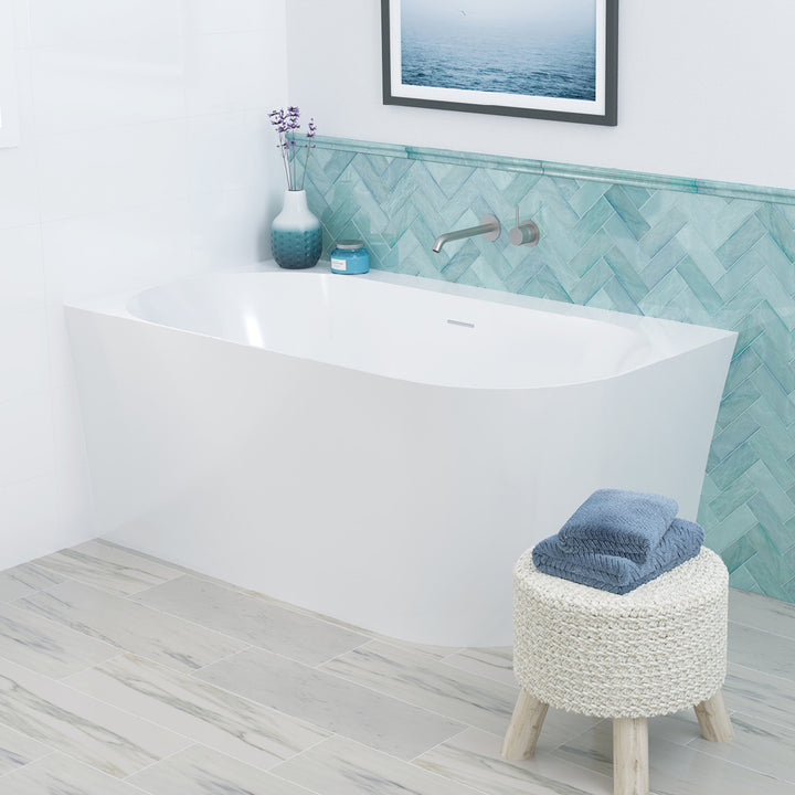 Fienza Chloe Right-Hand Acrylic Corner Bath with Overflow 1400mm