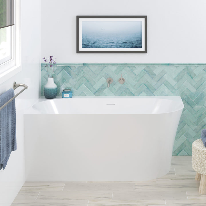 Fienza Chloe Right-Hand Acrylic Corner Bath with Overflow 1400mm