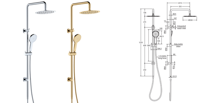Fienza Kaya Twin Shower Gun Metal