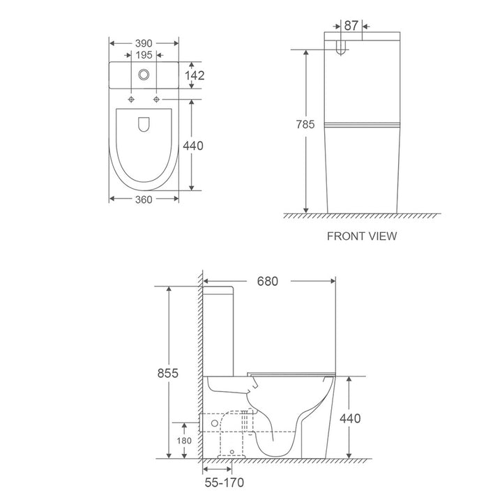 Turner Hastings Fino WhisperFlush Gloss White Close Coupled Back to Wall Toilet Suite with Thin Seat