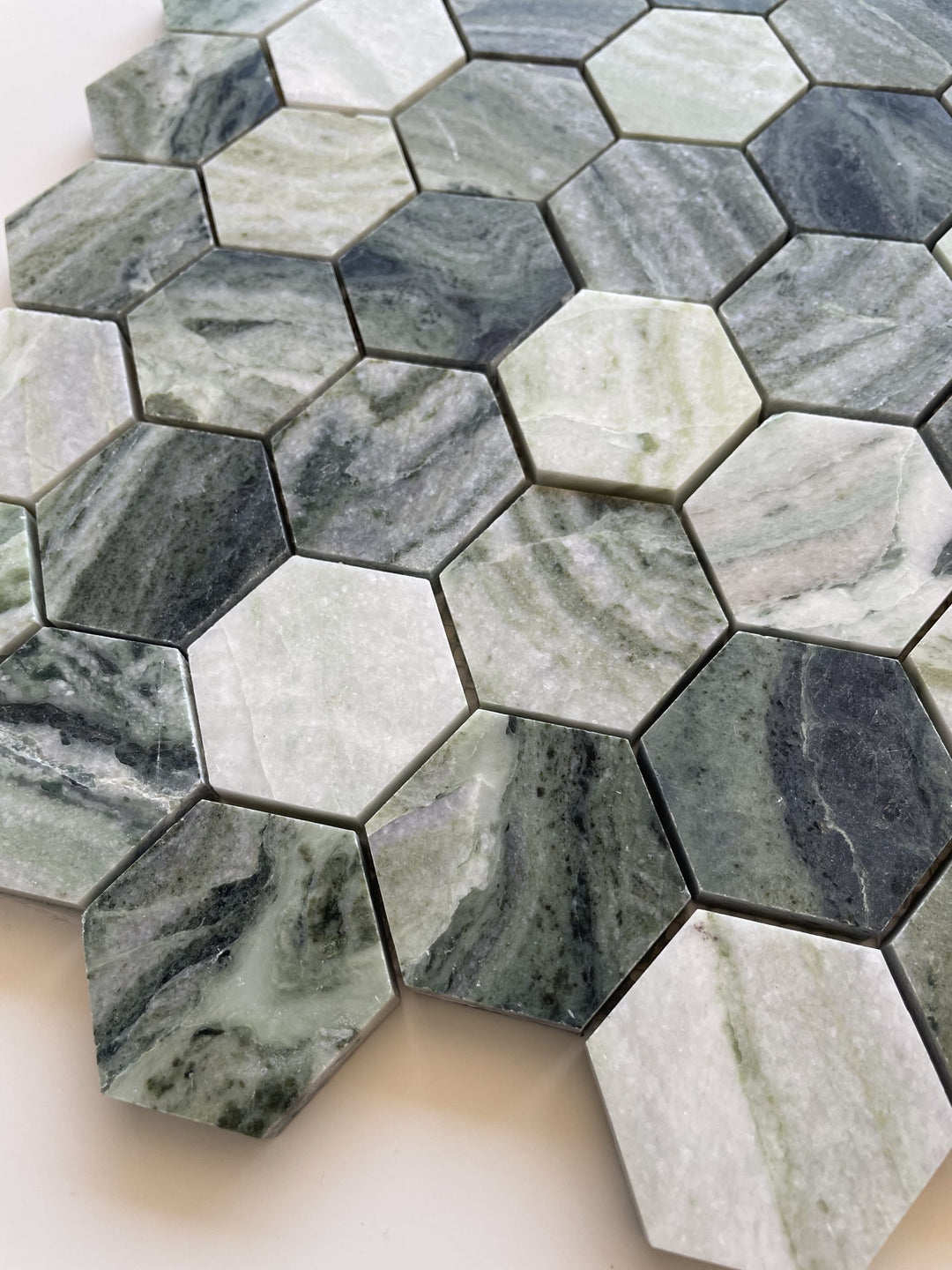 Fontana Verde Hexagon Honed Mosaic