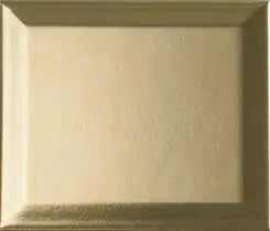 Beige textured square tile with a gold border