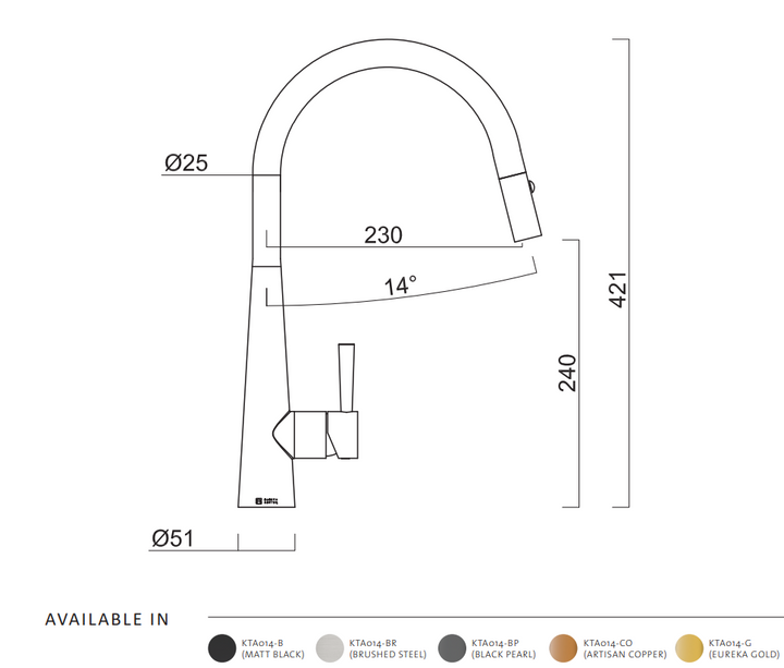 Gareth Ashton 304 Gooseneck Pull Out with Dual Spray Function Kitchen Mixer