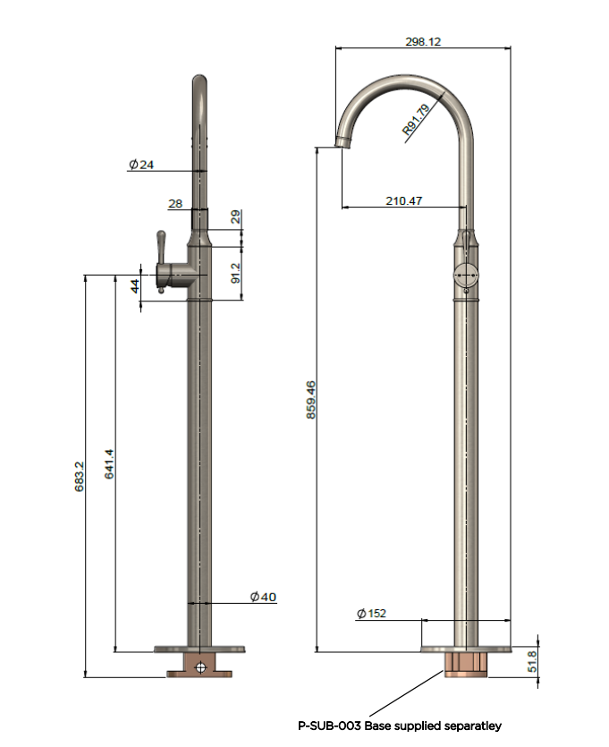 Meir Harrington Freestanding Bath Mixer