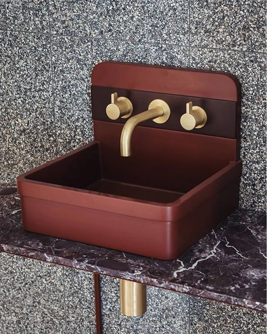Chrome finish bathroom mixer tap with square handle design