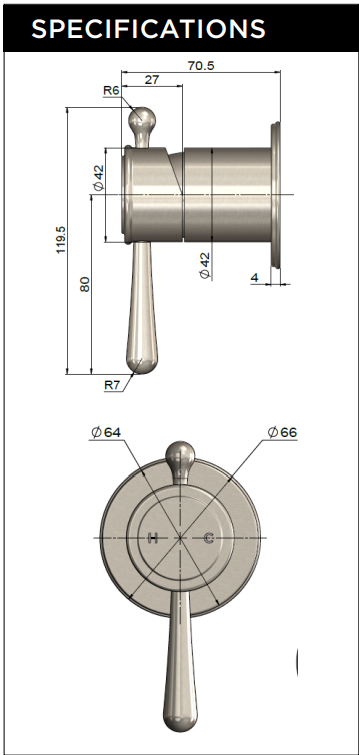 Meir Harrington Wall Mixer Trim Kit (In-Wall Body Not Included)