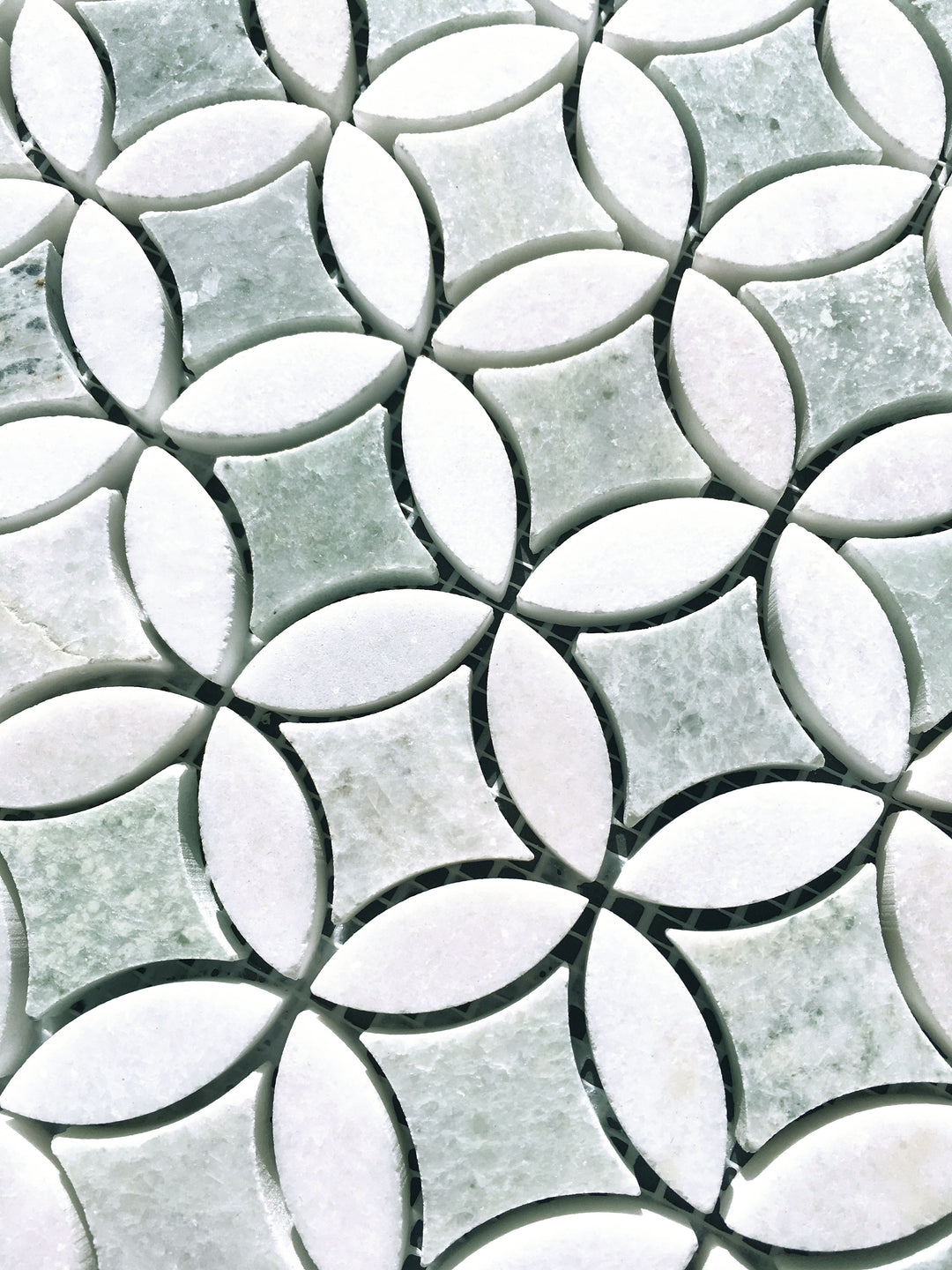 Calgary Ming Green and Thassos Honed Mosaic