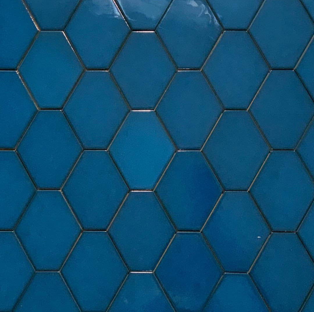 Benzene Electric Blue Hexagon