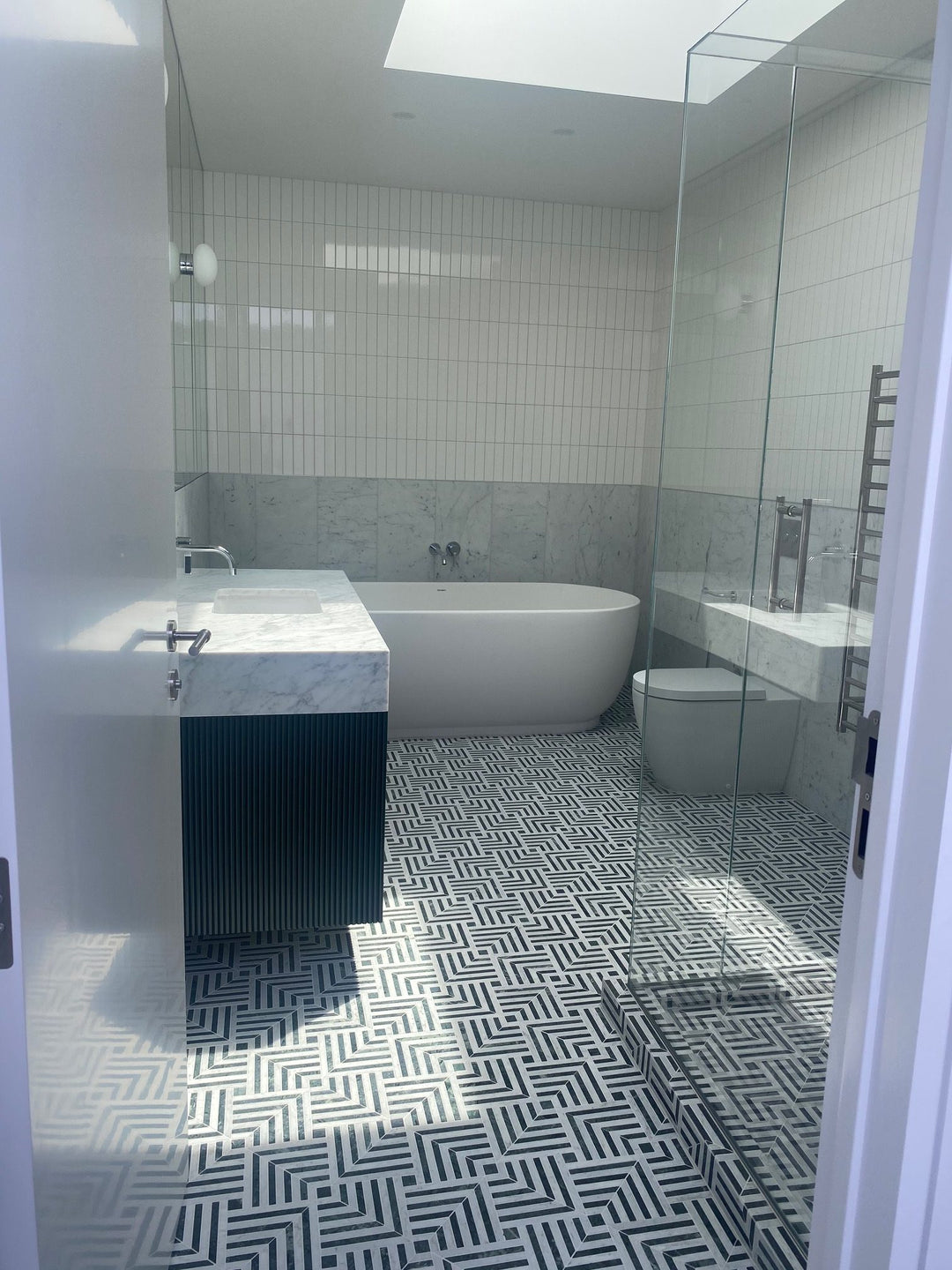 Chicago Indian Green with Carrara Mosaic