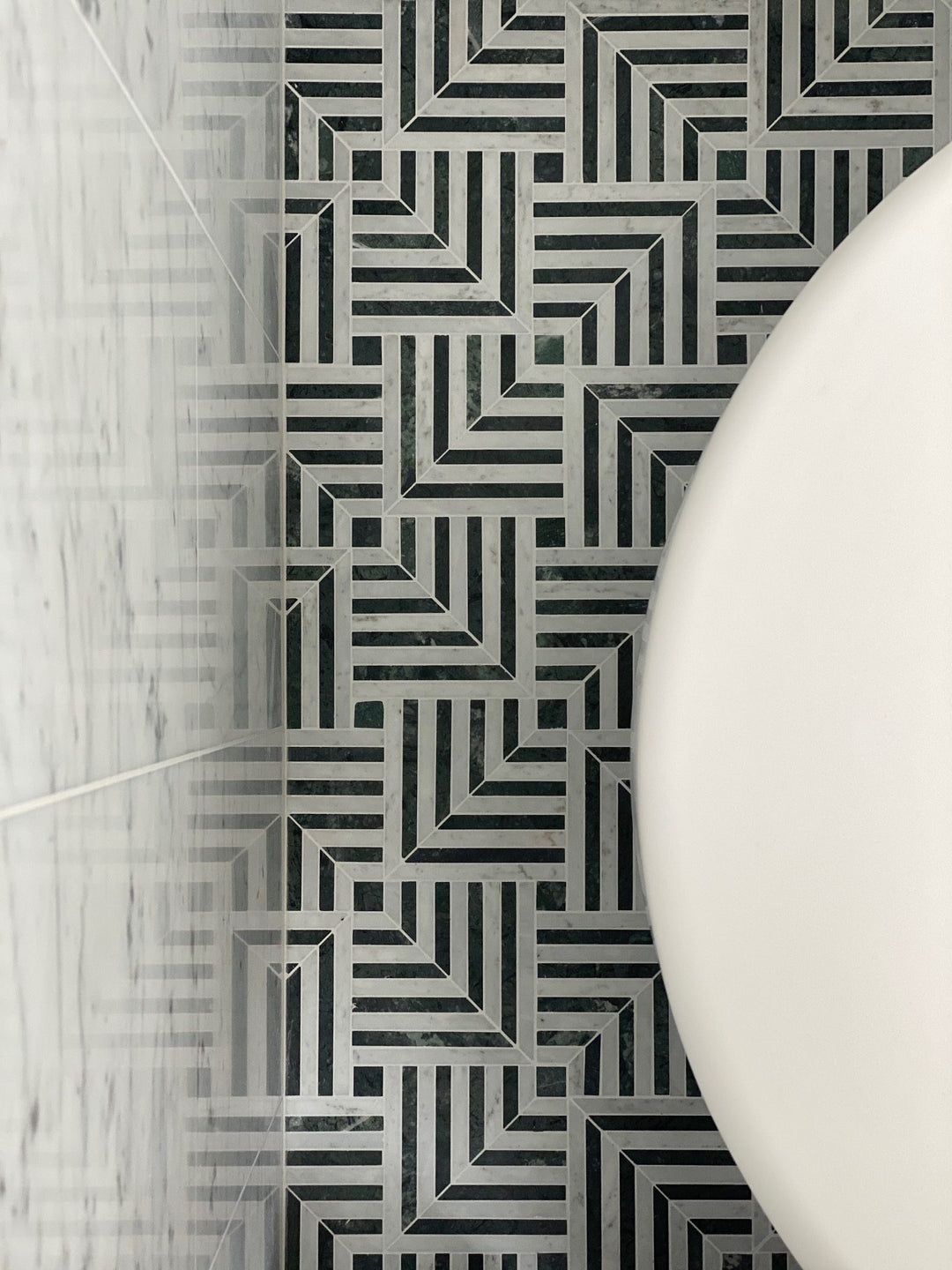 Chicago Indian Green with Carrara Mosaic