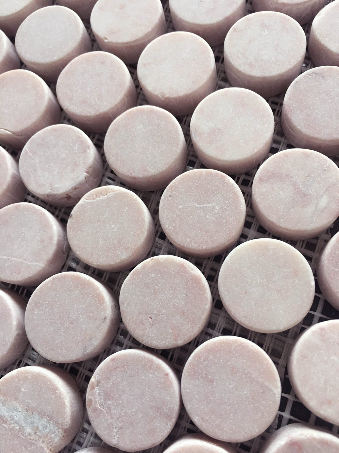 Rosso Crema Tumbled Penny Round Mosaic