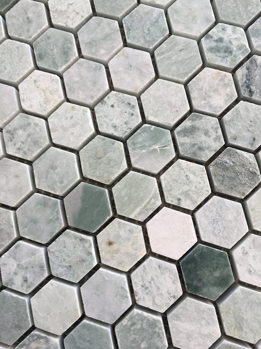 Peacock Marble Honed Small Hexagon Mosaic
