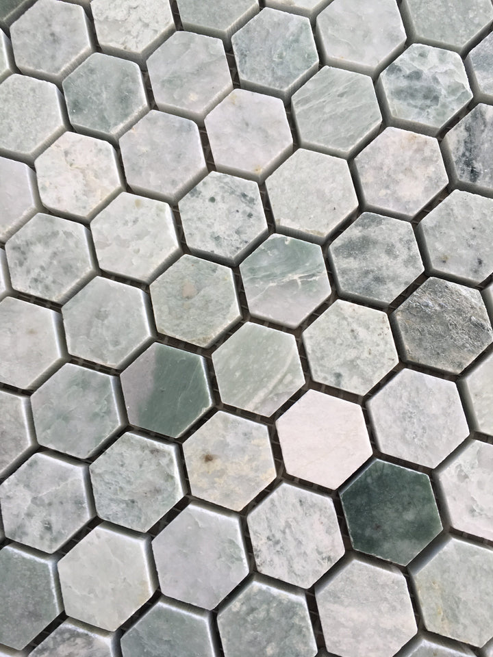 Peacock Marble Honed Small Hexagon Mosaic