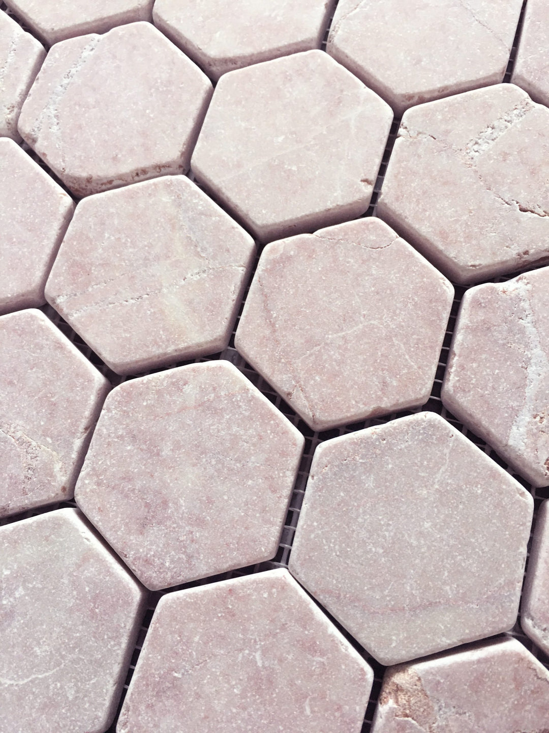 Rosso Crema Tumbled Hexagon Mosaic