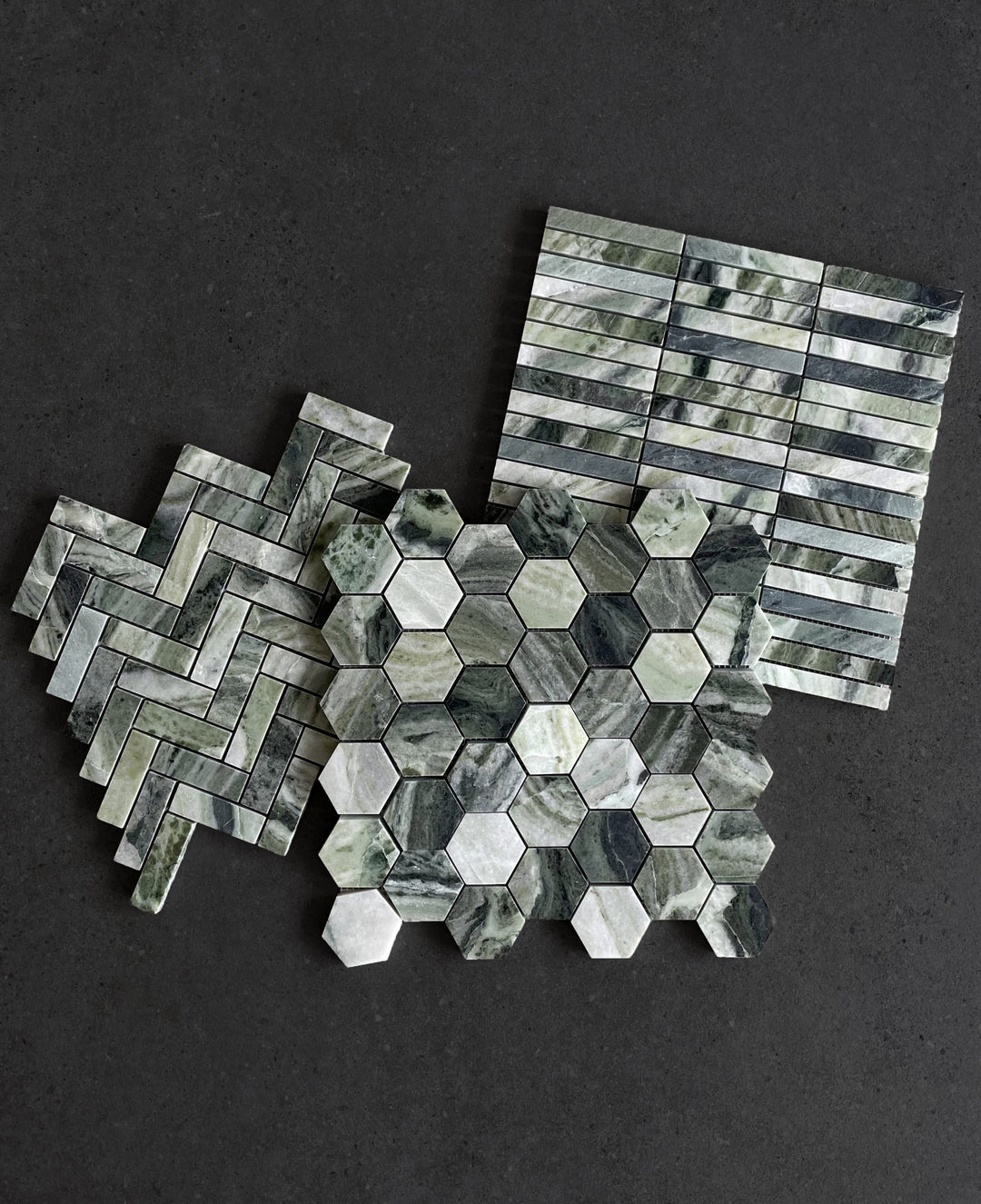 Fontana Verde Hexagon Honed Mosaic