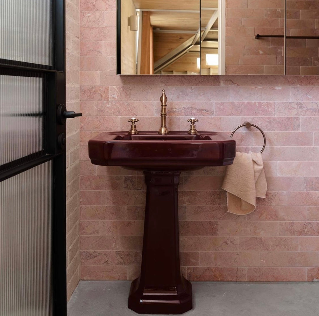 Rosso Crema Tumbled Marble Long Subway