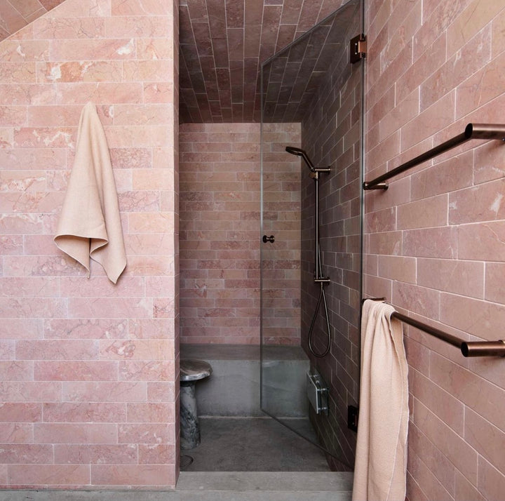 Rosso Crema Tumbled Marble Long Subway