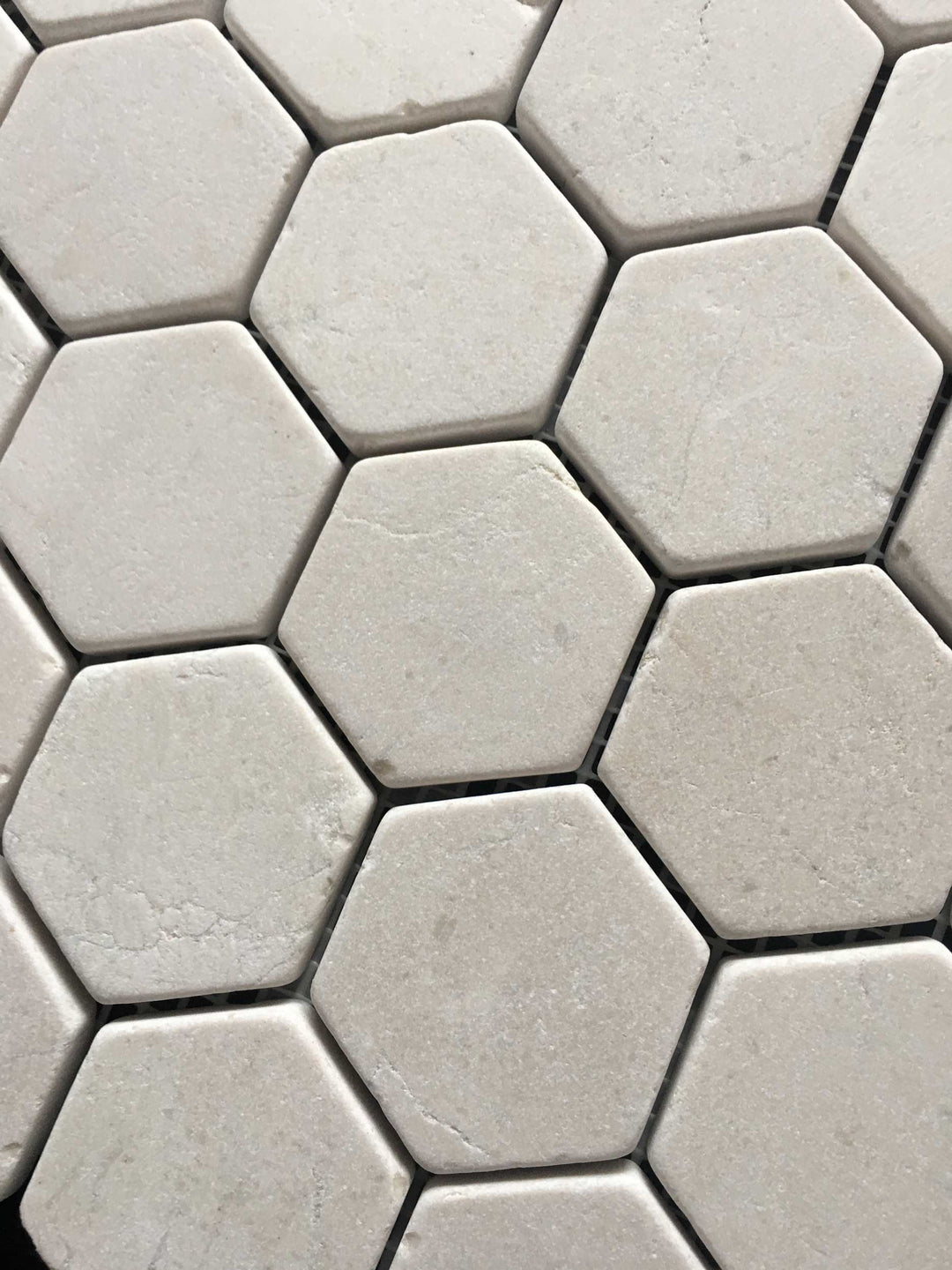 Crema Marfil Tumbled Hexagon Mosaic