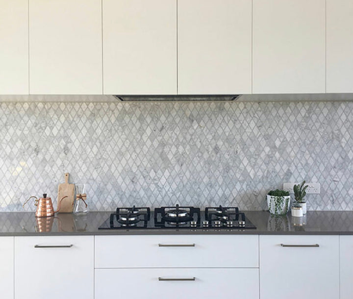Carrara Honed Diamond Mosaic