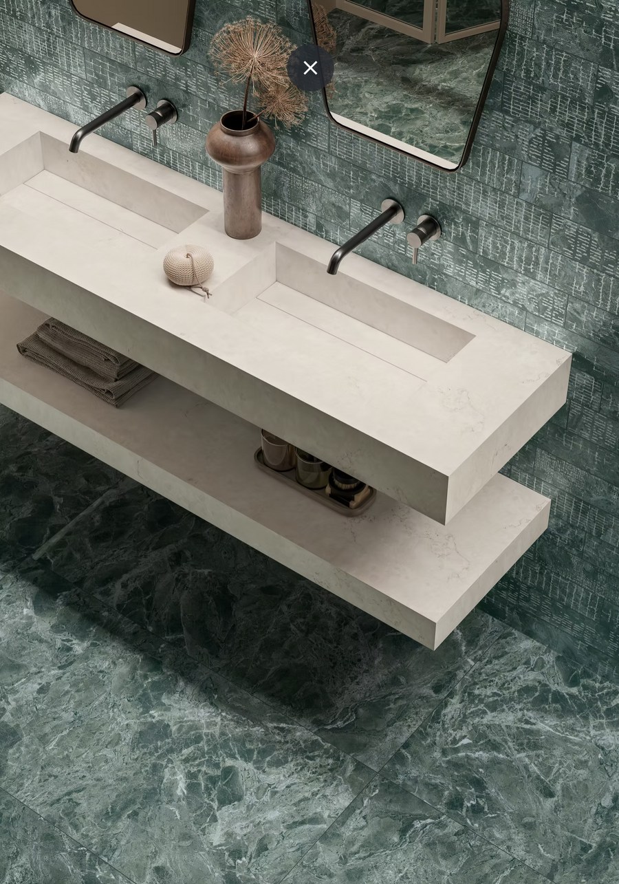 Luna Collection Stone & Terrazzo Look Porcelain Tiles - White