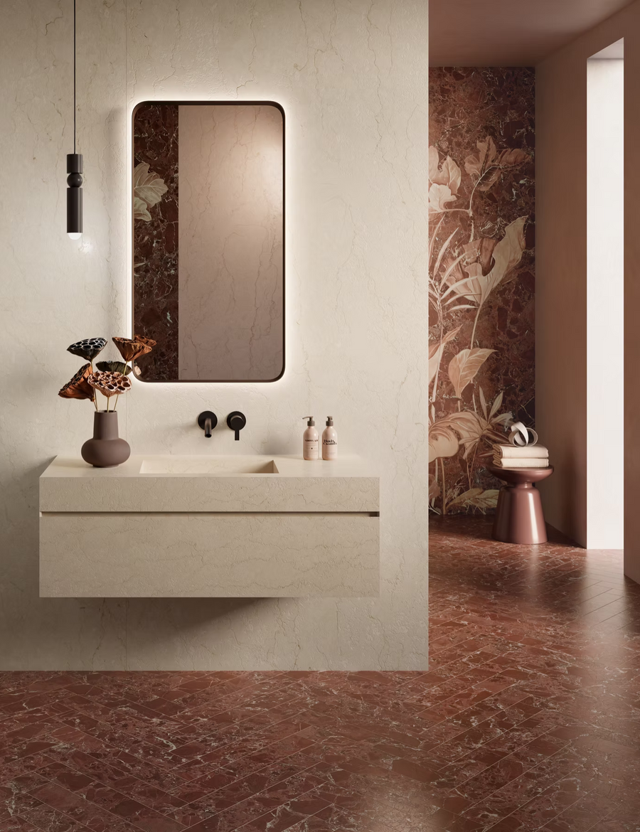 Luna Collection Stone & Terrazzo Look Porcelain Tiles - White