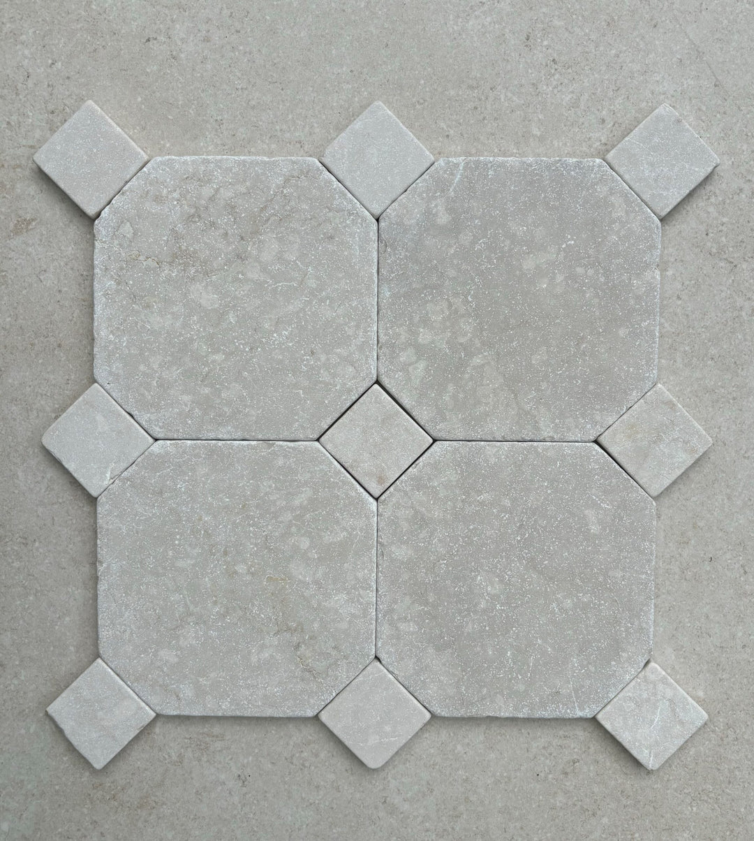 Juliette Tumbled Botticino Stone Octagon 150mm