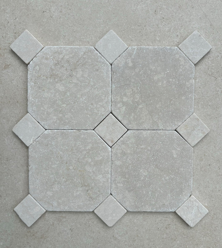 Juliette Tumbled Botticino Stone Octagon 150mm