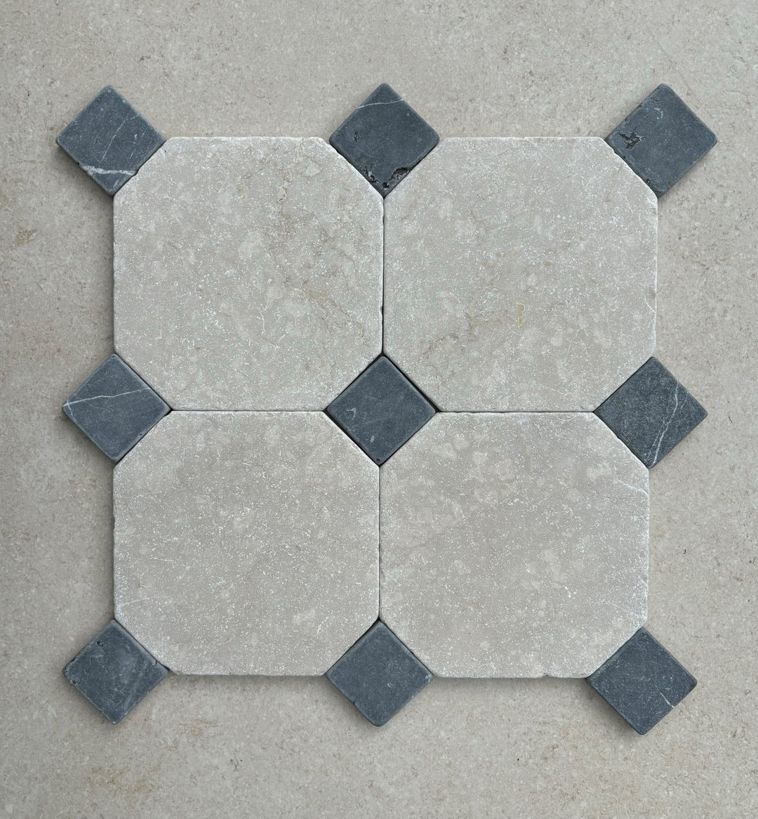Juliette Tumbled Botticino Stone Octagon 150mm