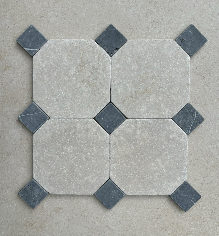 Juliette Tumbled Botticino Stone Octagon 150mm