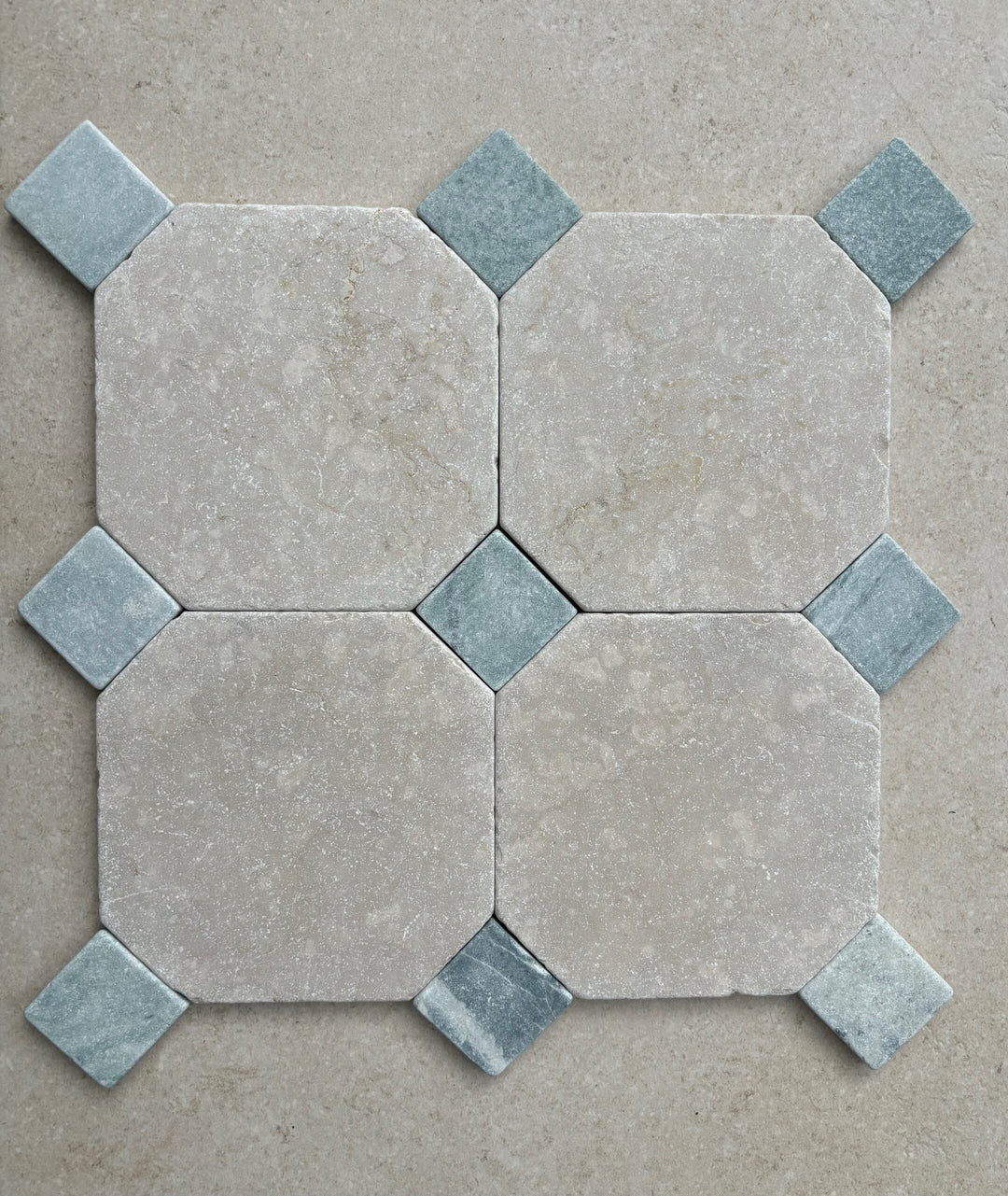 Juliette Tumbled Botticino Stone Octagon 150mm