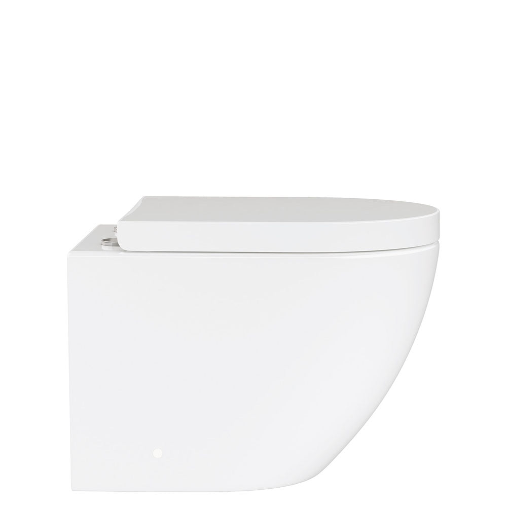 Fienza Koko Tornado Flush Wall Hung Toilet Suite, Gloss White