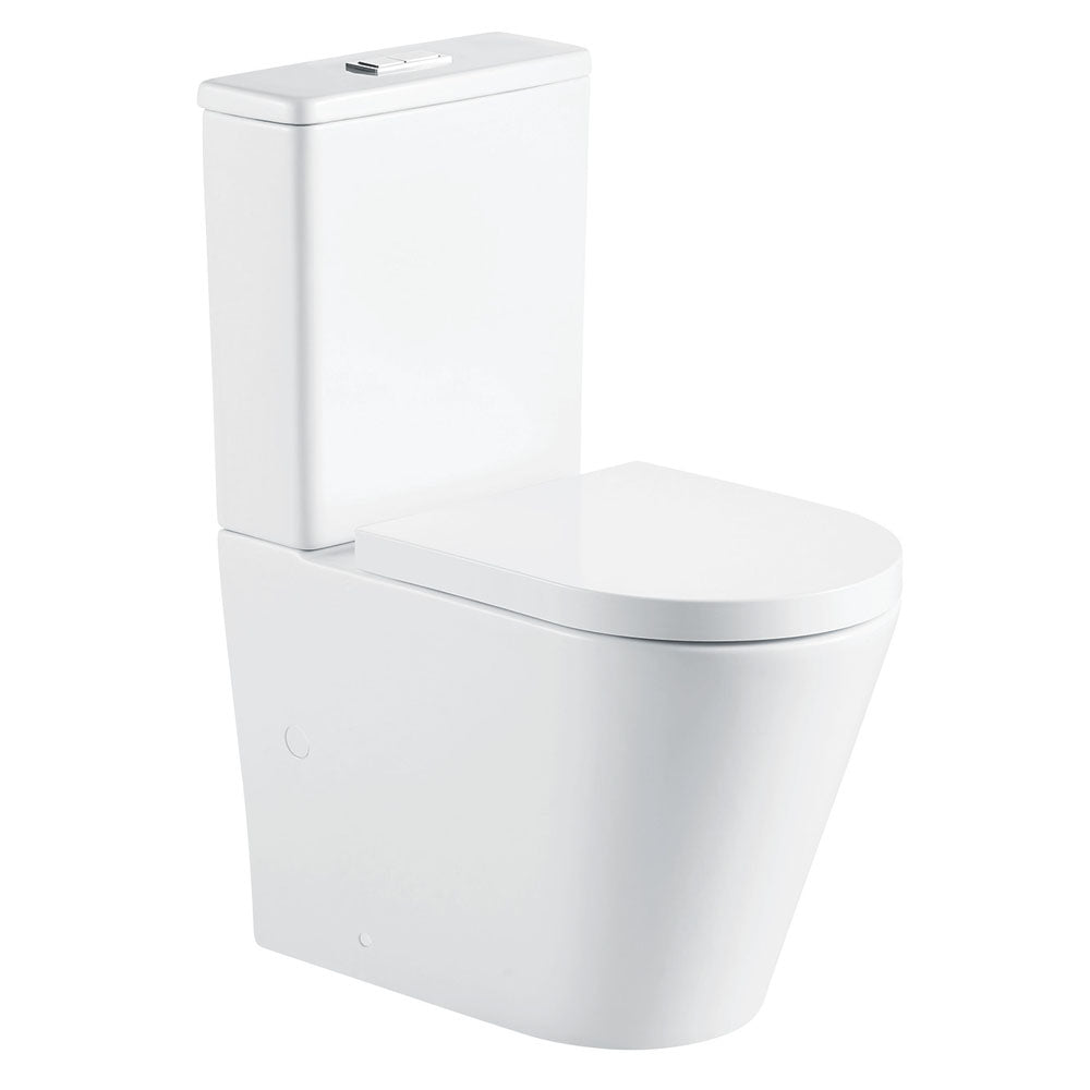 Fienza Aluca Tornado Flush Back-to-Wall Toilet Suite, Gloss White