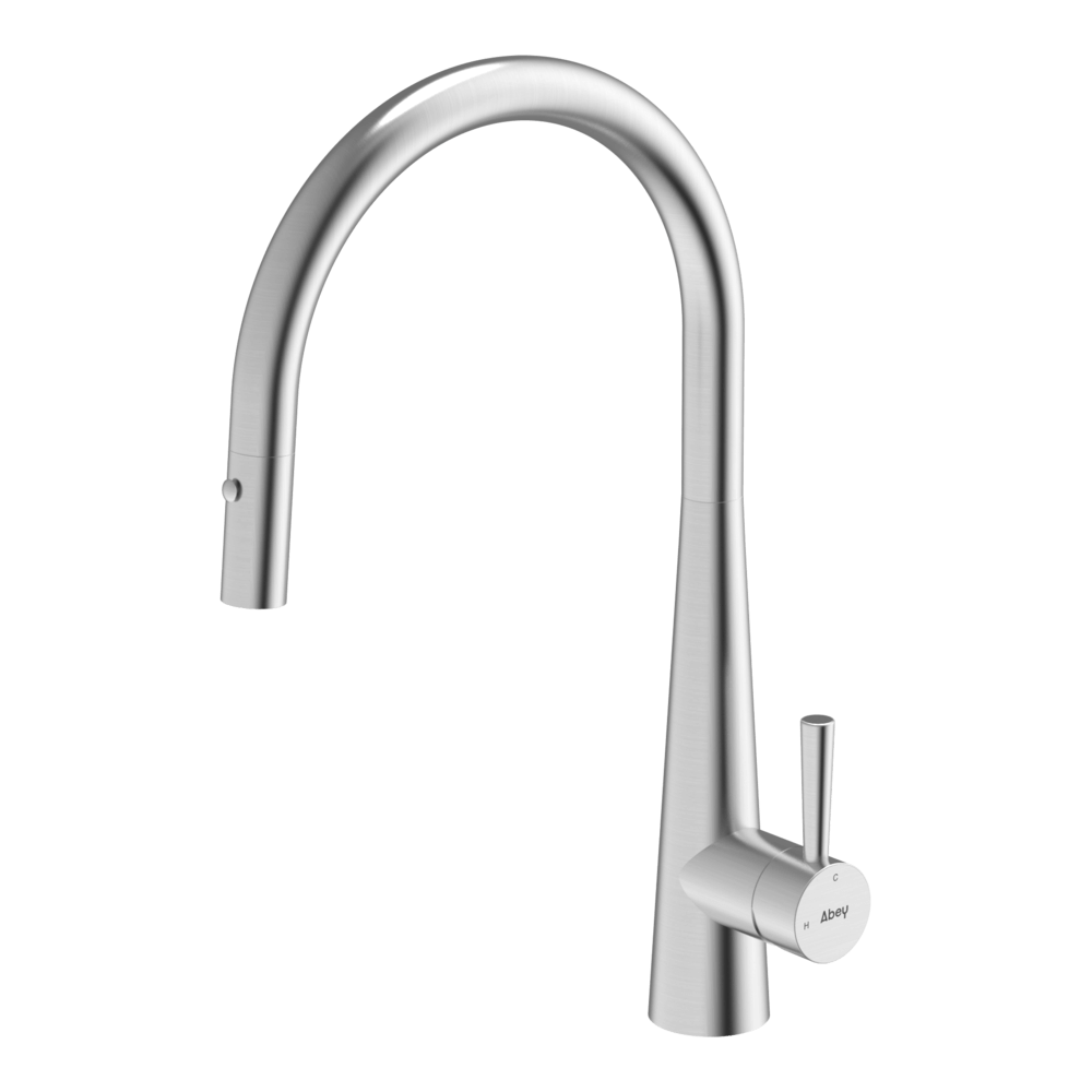 Abey 316 Gooseneck Pull Out Dual Spray Function Stainless Steel Kitchen Mixer