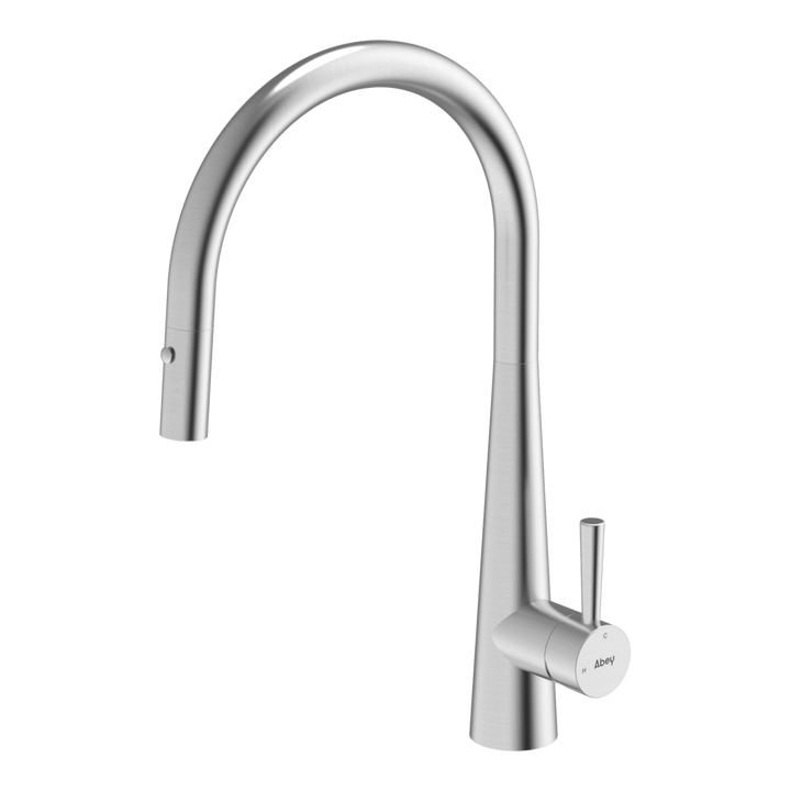 Abey 316 Gooseneck Pull Out Dual Spray Function Stainless Steel Kitchen Mixer
