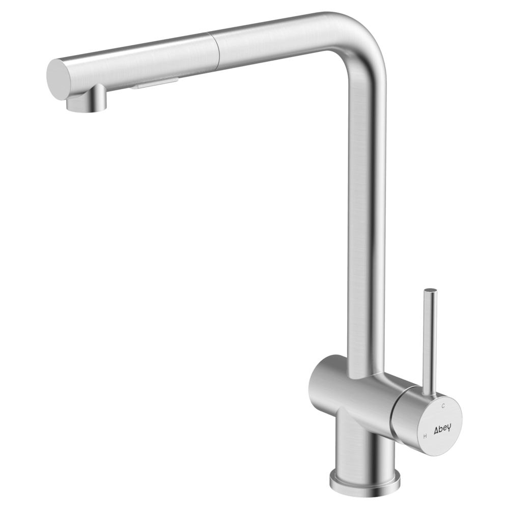 Abey 304 Square Neck Kitchen Mixer with Dual Spray Pull Out