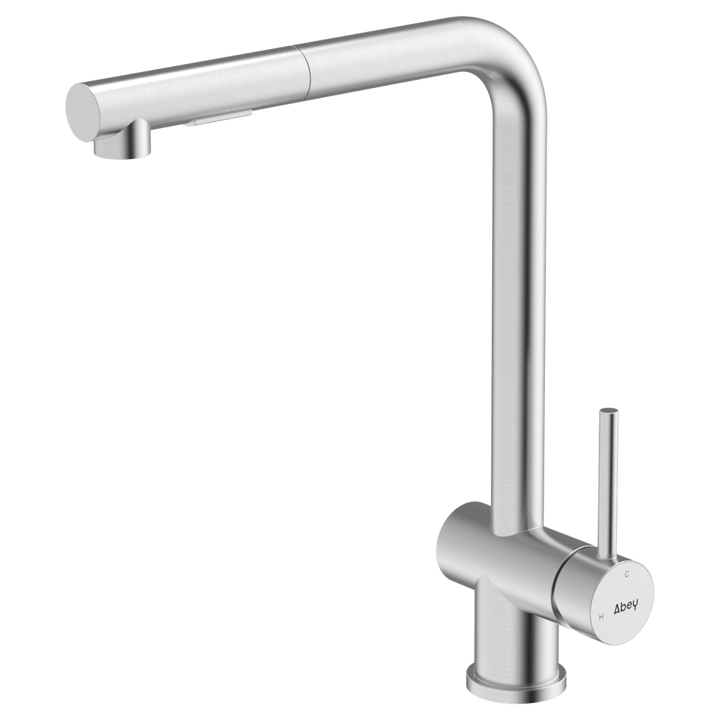 Abey 304 Square Neck Kitchen Mixer with Dual Spray Pull Out