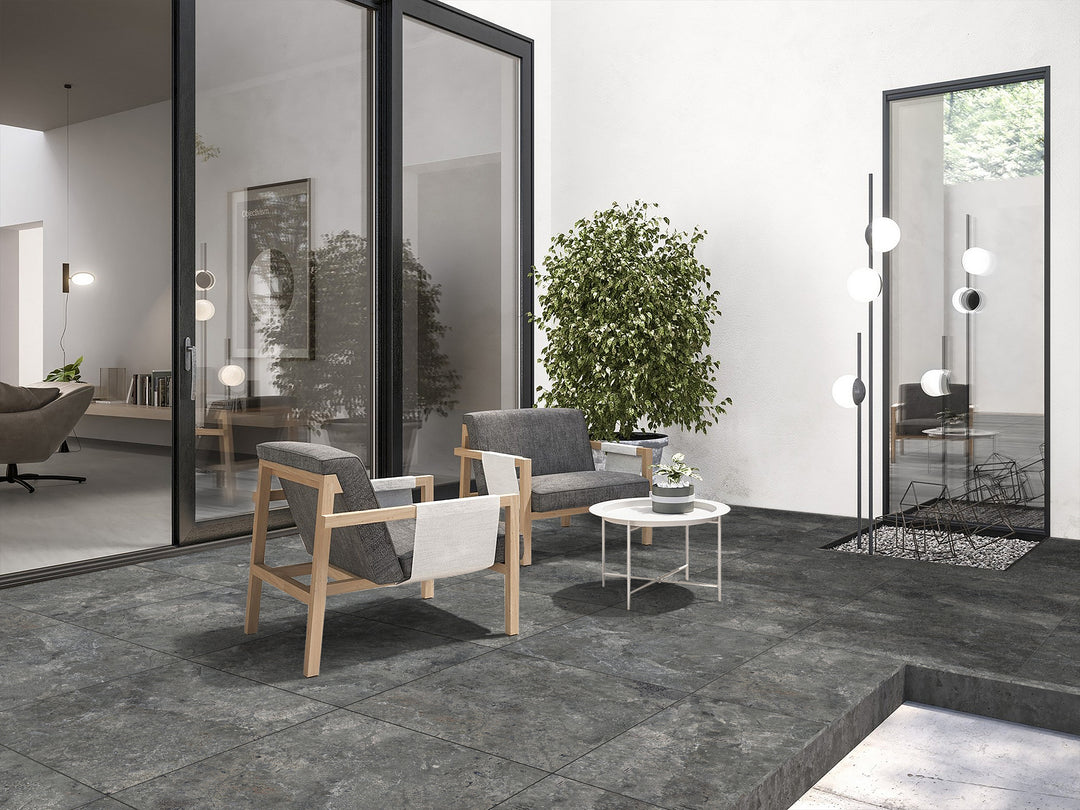 Karst-Stone Series Charcoal Porcelain Tile & Paver