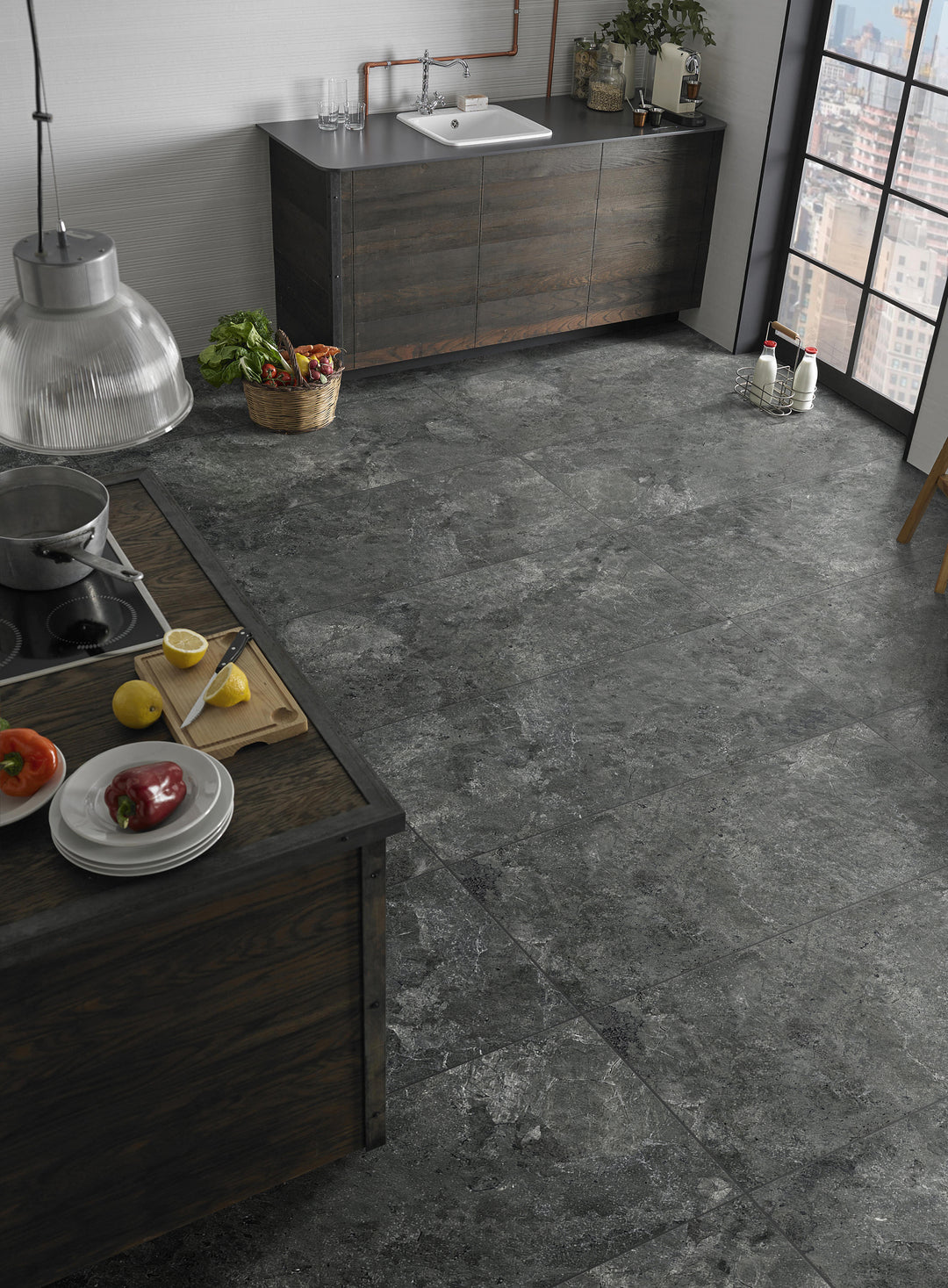 Karst-Stone Series Charcoal Porcelain Tile & Paver