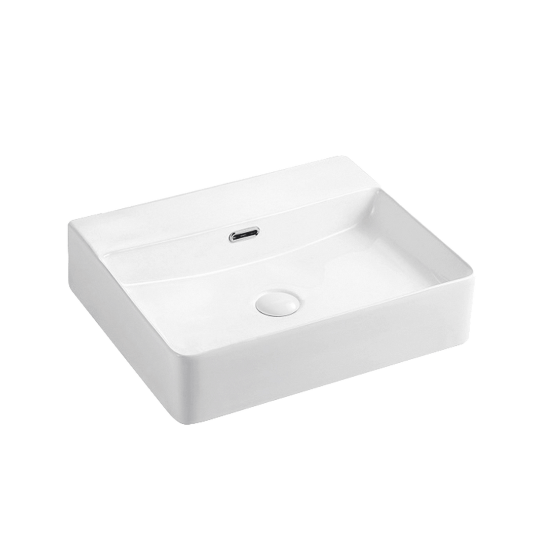 Abey Vela Wall Hung Rectangle Basin with Overflow 1TH