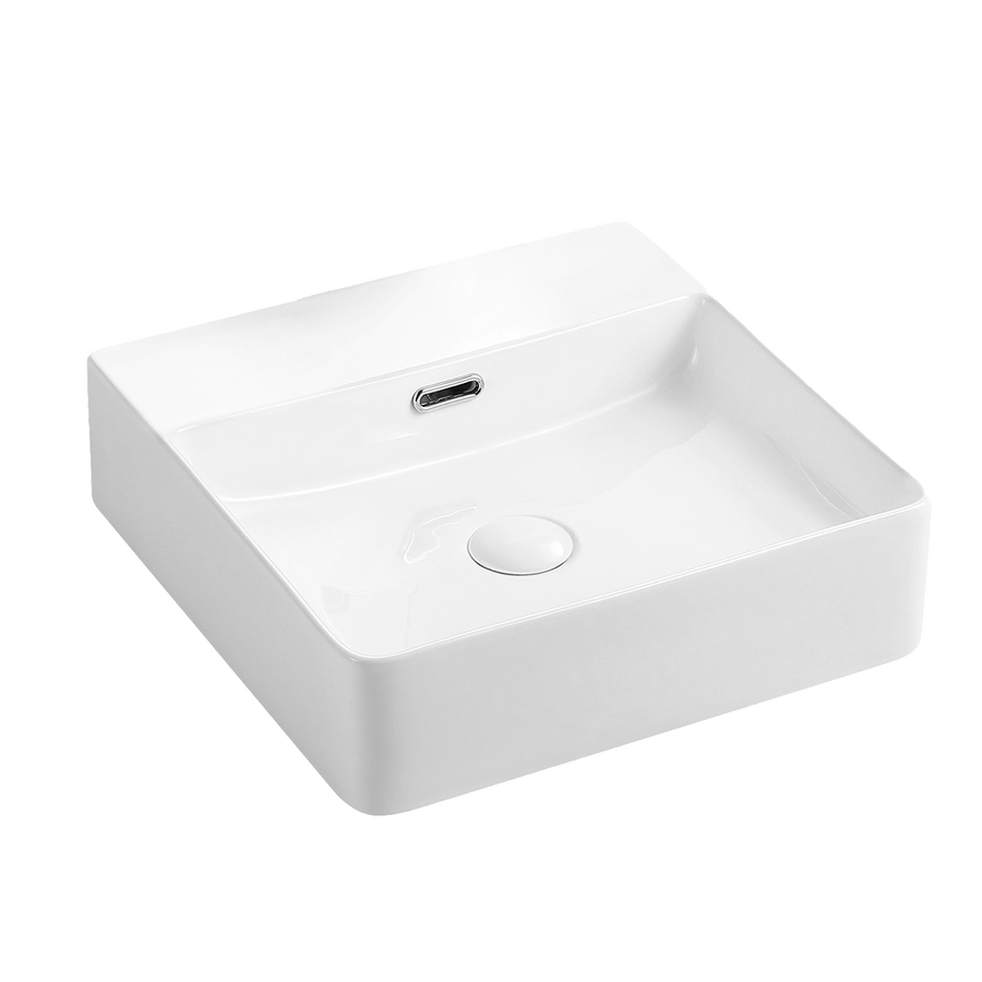 Abey Vela Wall Hung Square Basin with Overflow 1TH
