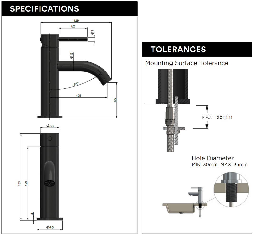 Meir Piccola Basin Mixer Tap