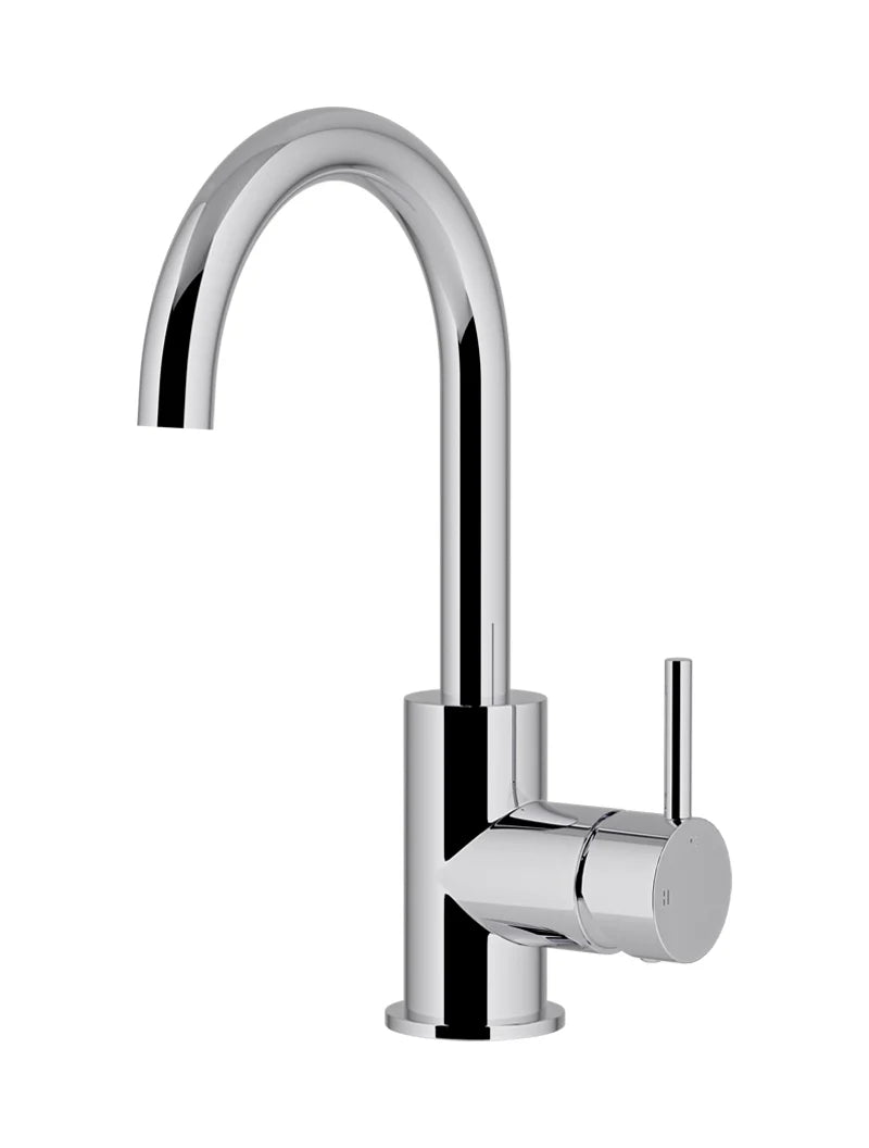 Meir Round Gooseneck Basin Mixer with Cold Start