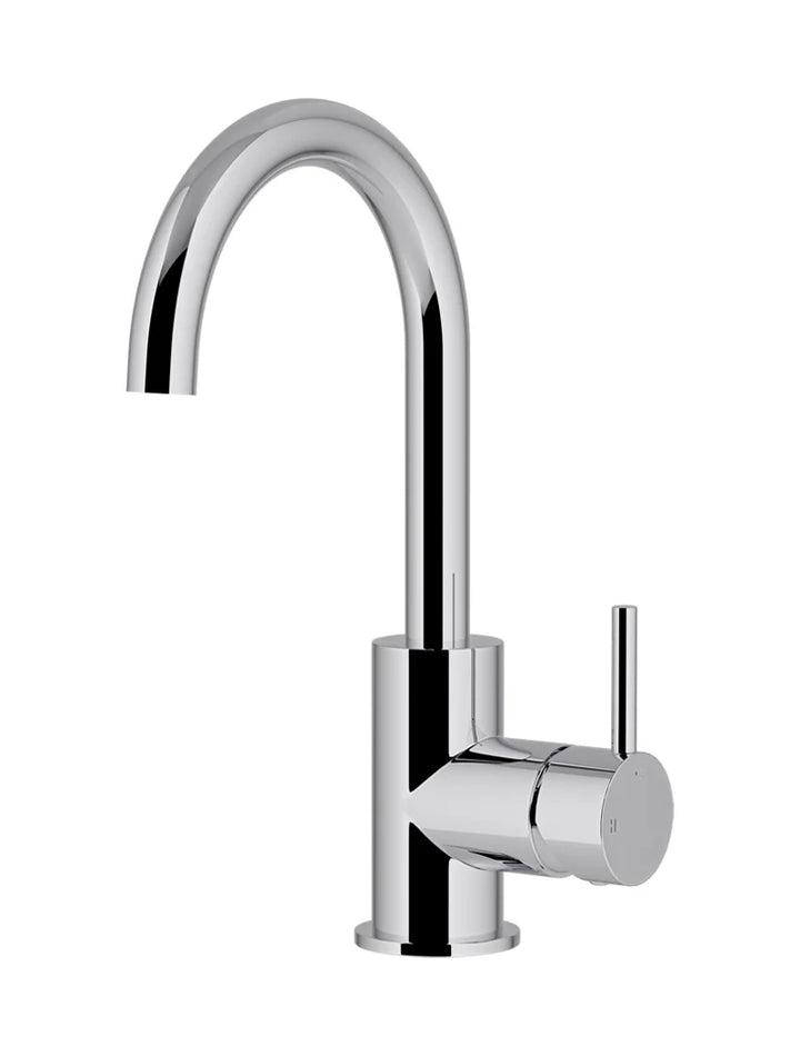 Meir Round Gooseneck Basin Mixer with Cold Start