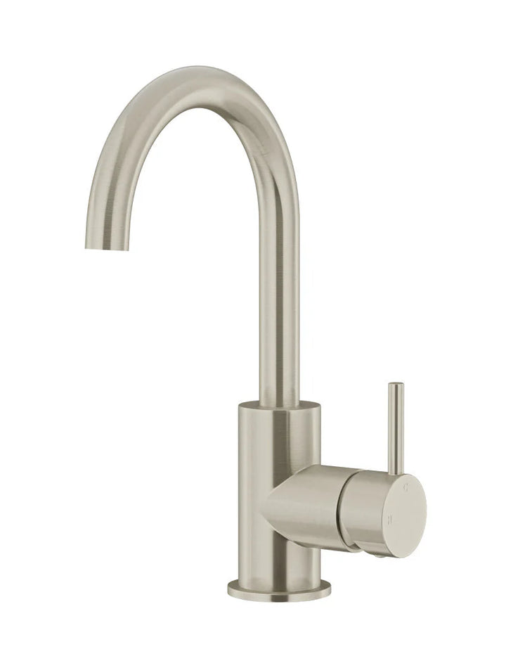 Meir Round Gooseneck Basin Mixer with Cold Start