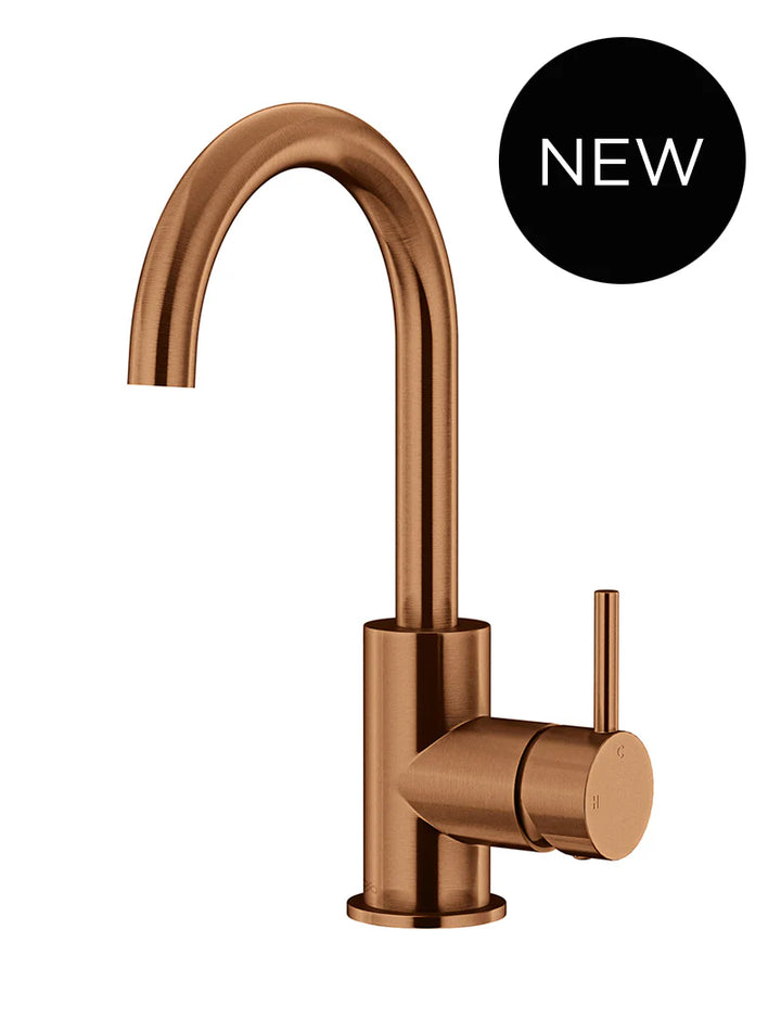 Meir Round Gooseneck Basin Mixer with Cold Start